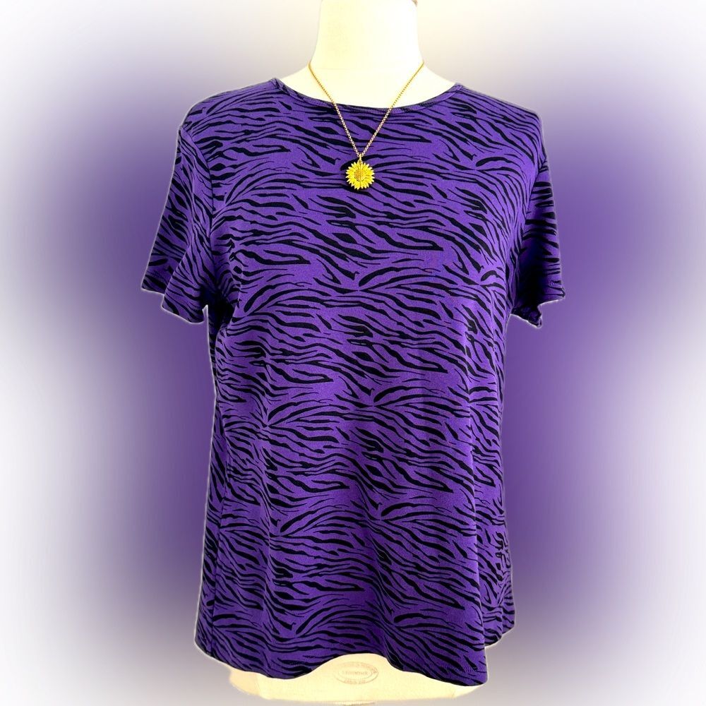 HANNAH black & purple print versatile soft top!
